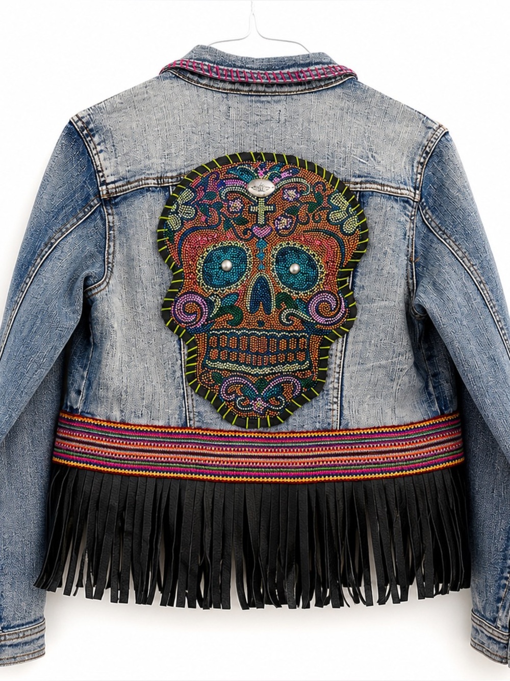 Day of the Dead Skull Fringe Jacket